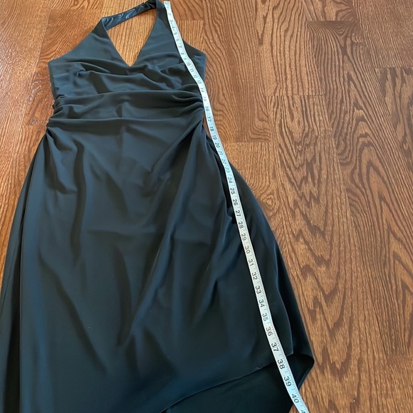 DAVID MEISTER cocktail party black halter dress high low hem lined size SM 6 - Picture 14 of 16
